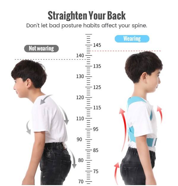 Children Adjustable Posture Corrector Back Support Boys Girls Shoulder Belt Rectify Straighten Correction Pain Relief Beauty Kid