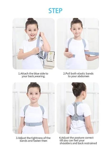 Children Adjustable Posture Corrector Back Support Boys Girls Shoulder Belt Rectify Straighten Correction Pain Relief Beauty Kid