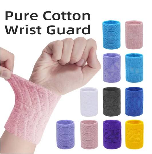 Colorful Elastic Sport Wristband for Badminton Basketball Running Cycling Sweat Absorbing and Breathable Cotton Wrist Protector Large-Scale Factory