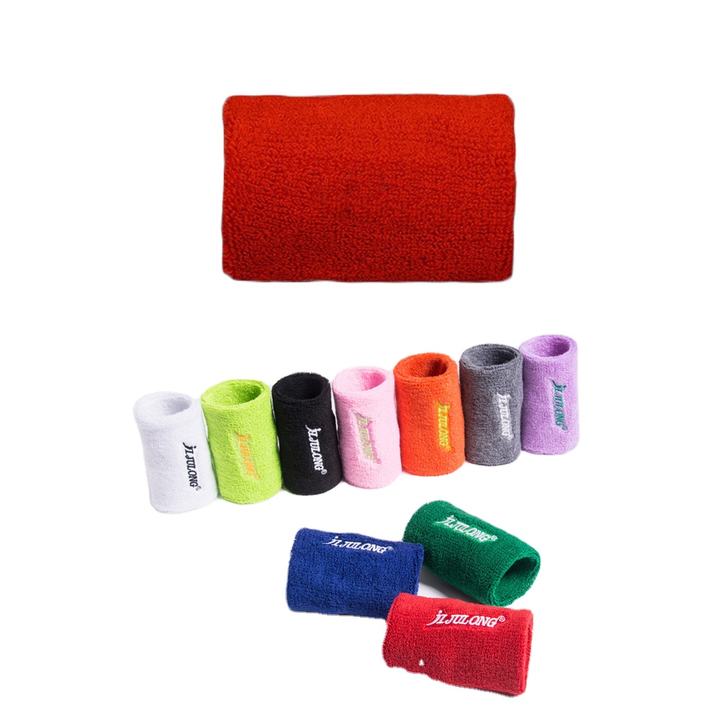 Colorful sports gym custom logo elastic cotton sweatband wristbands