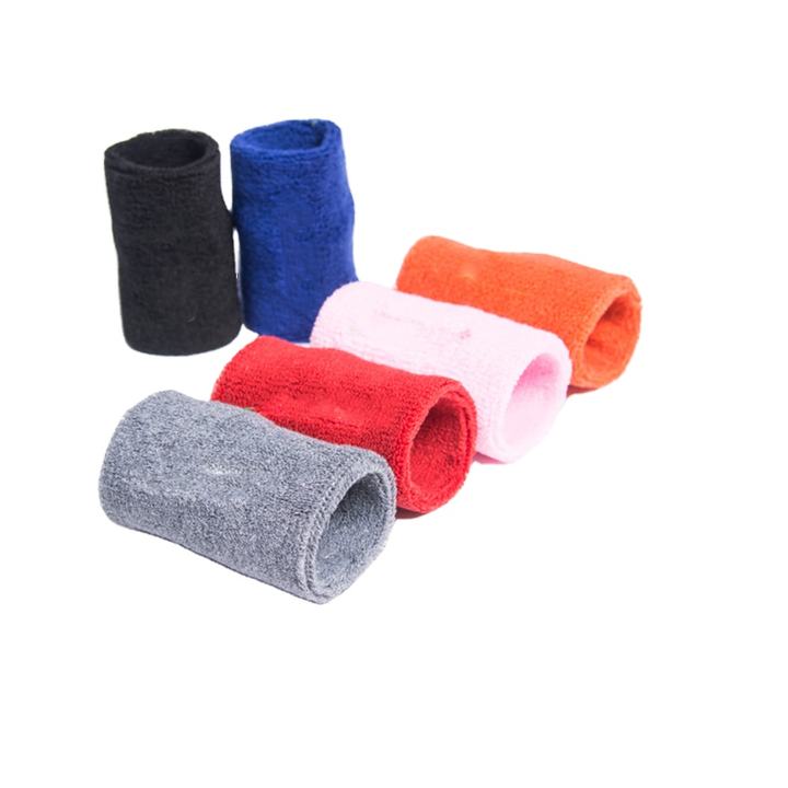 Colorful sports gym custom logo elastic cotton sweatband wristbands