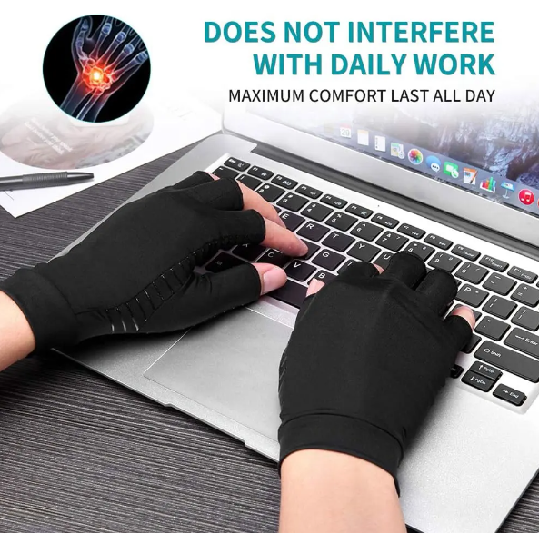 Compression Gloves Hand Copper Arthritis Gloves Joint Pain Relief Half Finger Anti-slip Therapy Gloves For Womens Mens Manufacturing and Export Services