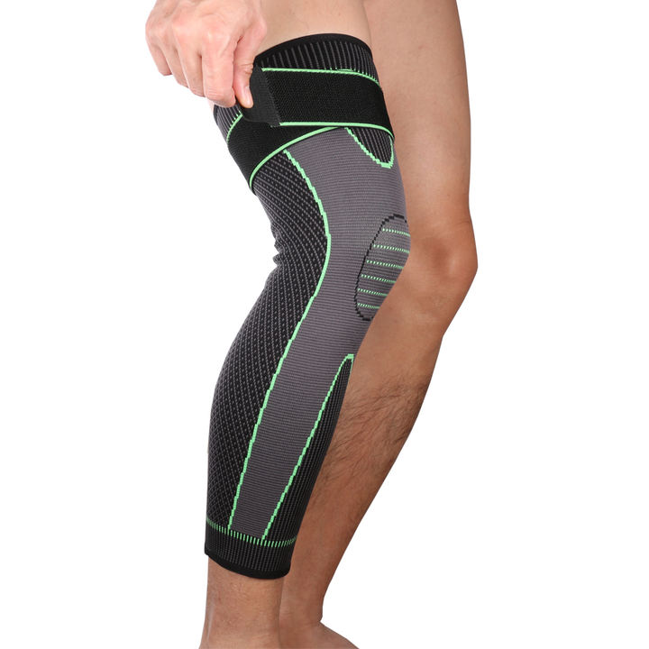 Compression Knee Pads Support Lengthen Stripe Sport Sleeve Protector Elastic Long Kneepad Brace Volleyball Running China Factory Supply
