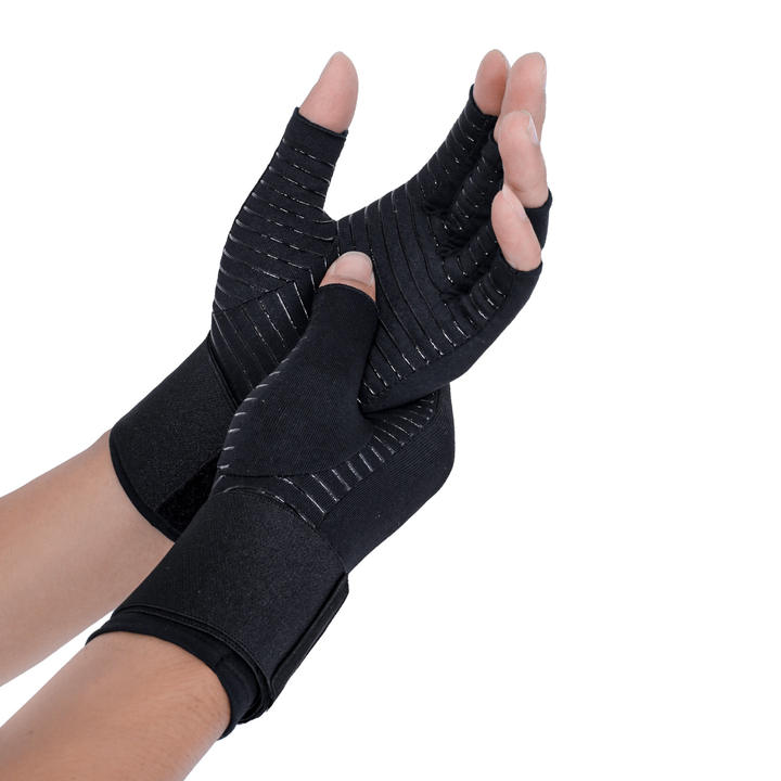 Copper fiber pressurized half-finger gloves Outdoor sports fitness training wrist gloves Manufacturer and Supplier