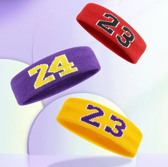 Cotton Athletic Headband Number 24 Elastic Sweatband Protection Basketball Tennis Sport Adult Kids Gym Fitness Sweat Hair Band Product Manufacturing Excellence