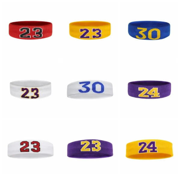 Cotton Athletic Headband Number 24 Elastic Sweatband Protection Basketball Tennis Sport Adult Kids Gym Fitness Sweat Hair Band Product Manufacturing Excellence