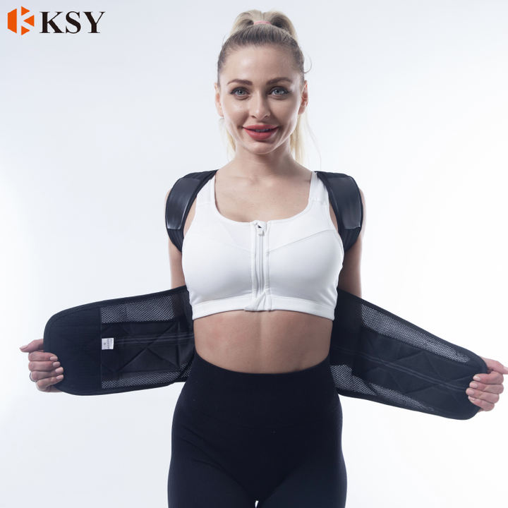 Custom New style Healthy Body Adjustable Waist Brace Posture Corrector Back Support with shoulder pads For man and women