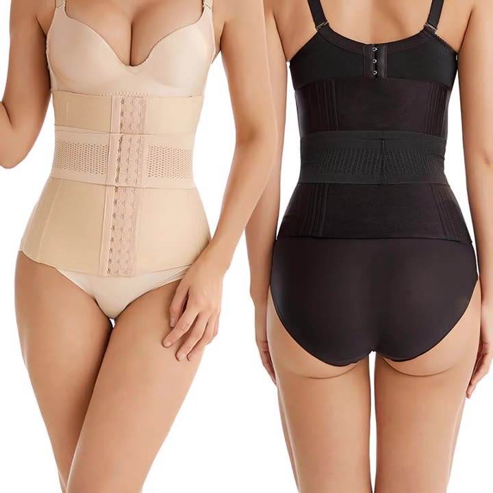 Double Belt Waist Cincher Trainer Slimming Faja Body Shaper Corset Adjustable Shapewear Flat Belly Postpartum Wrap Factory Wholesale Custom Solutions