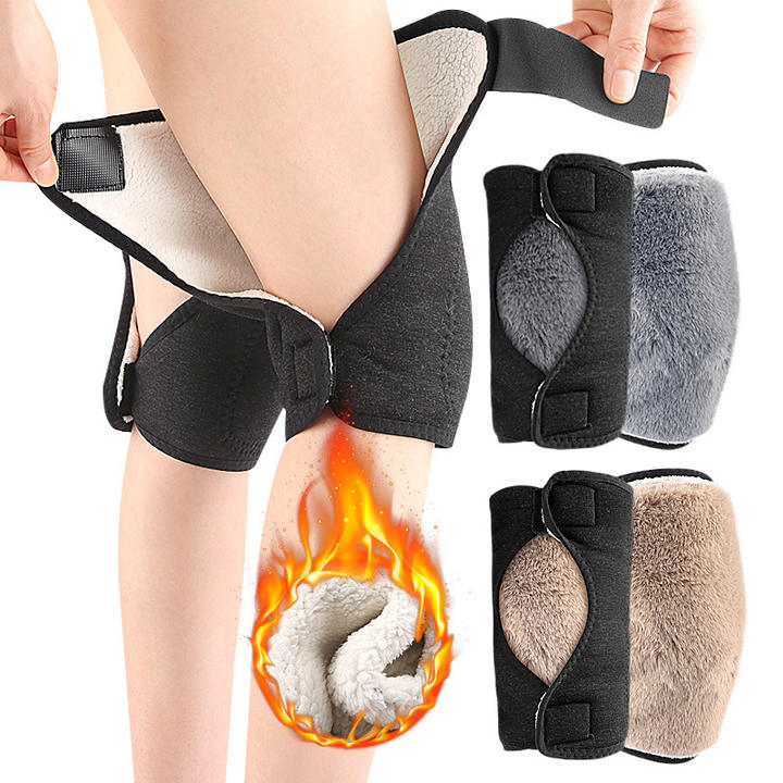 Double compound Velcro Fall/Winter knee pads thickened with fleece warm knee pads Production Wholesale Operations