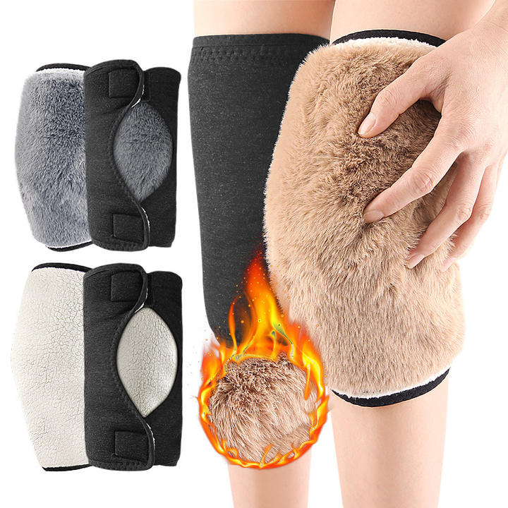Double compound Velcro Fall/Winter knee pads thickened with fleece warm knee pads Production Wholesale Operations