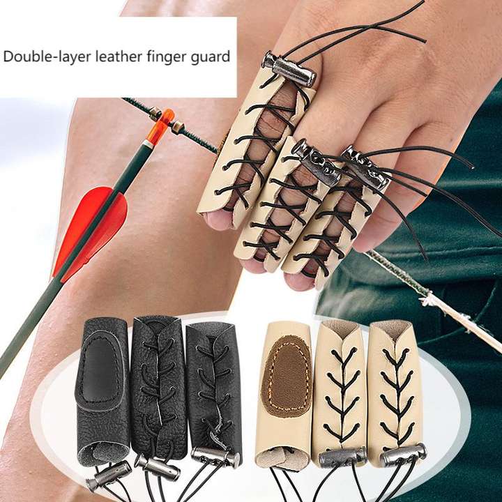 Double thickened archery recursive bow independent finger protection sports fitness elastic adjustable bow protection