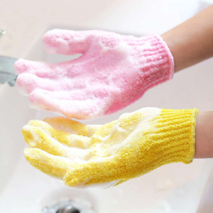 Eco Friendly Bath Gloves Scrub Mitt Gloves Soft Mesh Body Exfoliating Brushes Gloves