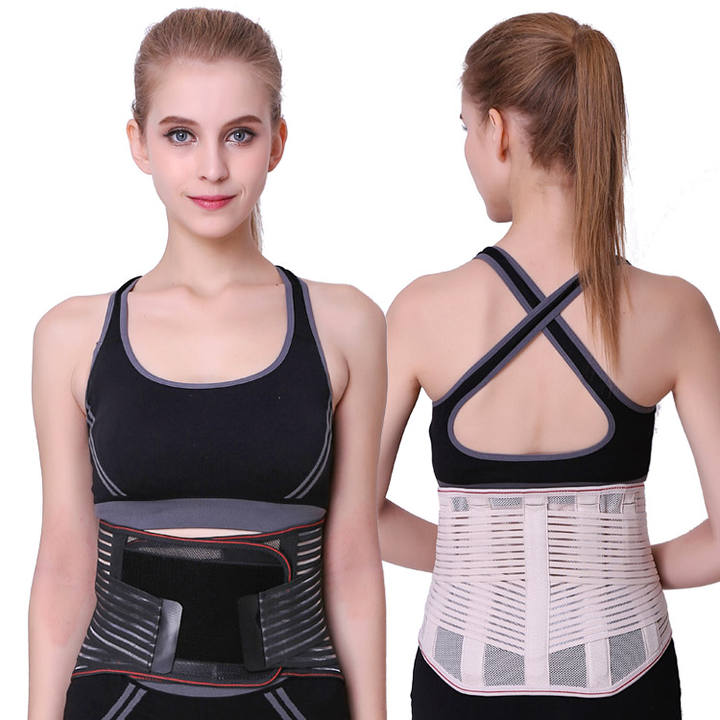 Elastic Lumbar Support Waist Belt Health Therapy Breathable Back Spine Support Corset for Disc Herniation Pain Relief Men Women