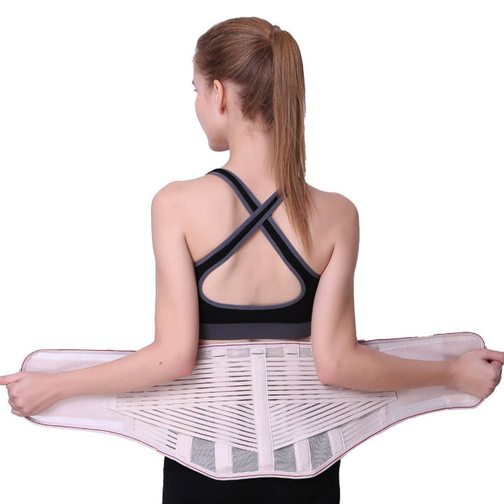 Elastic Lumbar Support Waist Belt Health Therapy Breathable Back Spine Support Corset for Disc Herniation Pain Relief Men Women