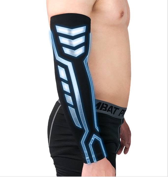 Elastic Pressure Sports Arm Sleeves Armguard Cuff Outdoor Basketball Cycling Badminton Fitness Sports Safety Protection Factory Authorized Wholesale Export