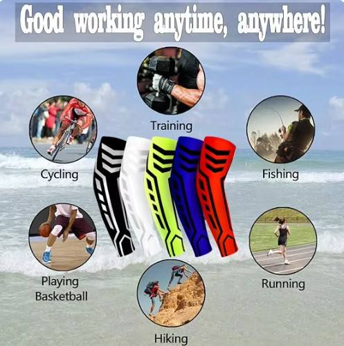 Elastic Pressure Sports Arm Sleeves Armguard Cuff Outdoor Basketball Cycling Badminton Fitness Sports Safety Protection Factory Authorized Wholesale Export