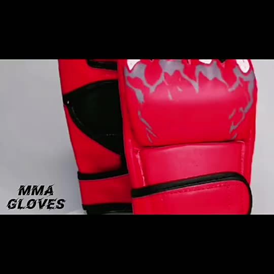 Factory Supply logo high quality Professional PU leather Half Finger MMA Boxing Training Gloves