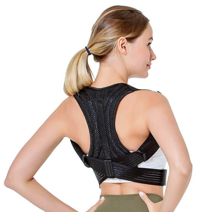 Factory Wholesale Steel plate support adjustable back shoulder posture corrector for man and woman