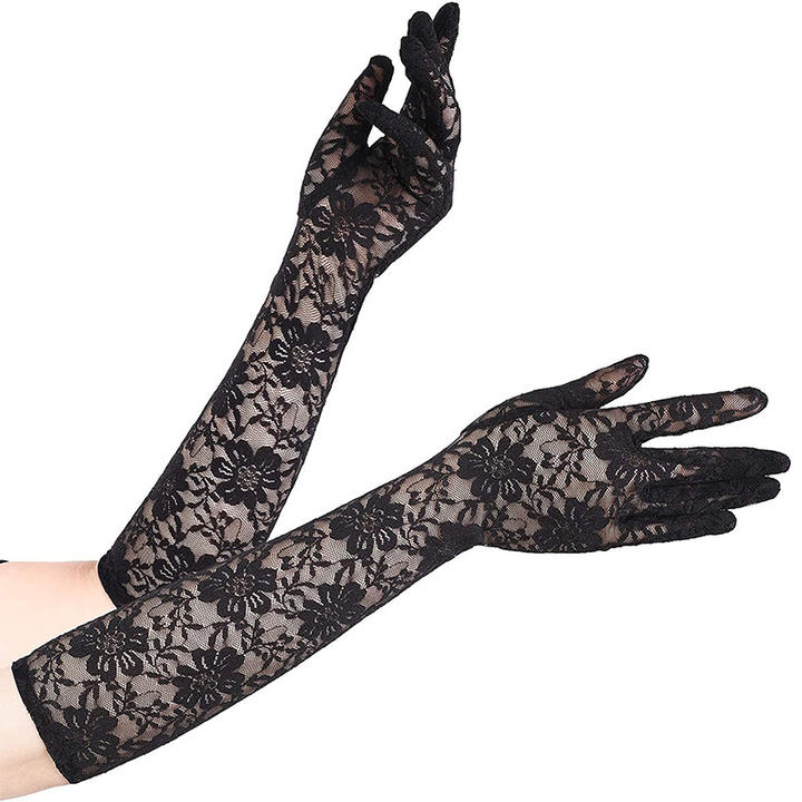 Fashion Lace flower Women's Long Gloves party festival wedding Long Women sexy gloves