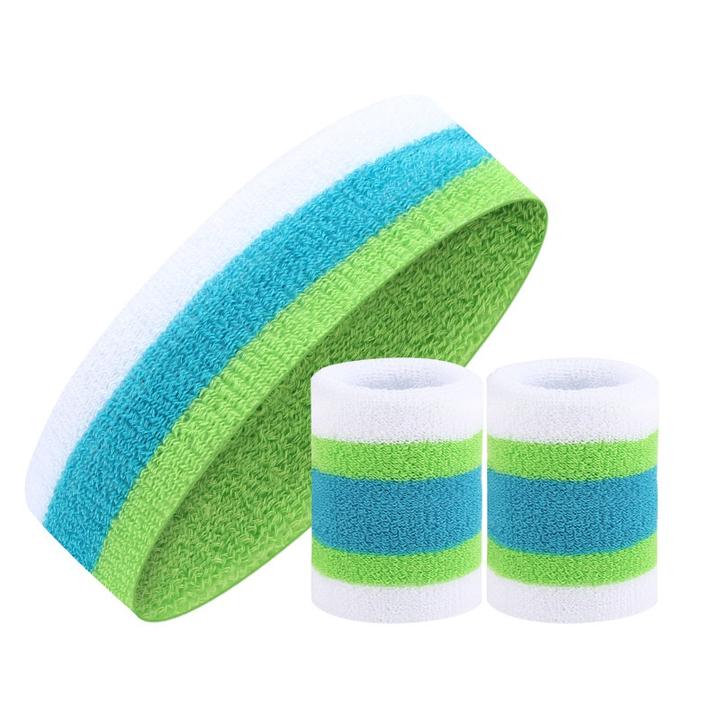 Fashion Sports Headband and Wristband Towel Set Sweatband Cotton Wrist Band Bracers for Women Men Cycling Gym Basketball Tennis Rapid Production Solutions Manufacturer
