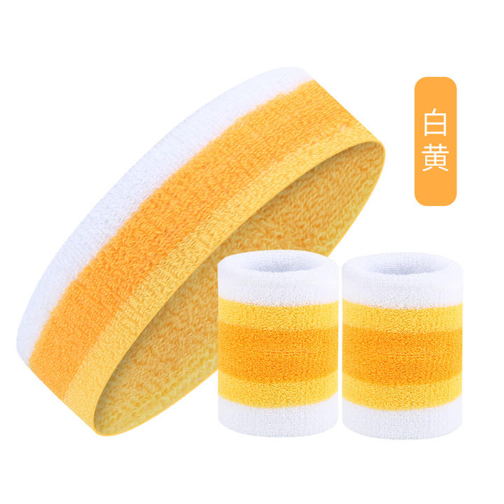 Fashion Sports Headband and Wristband Towel Set Sweatband Cotton Wrist Band Bracers for Women Men Cycling Gym Basketball Tennis Rapid Production Solutions Manufacturer