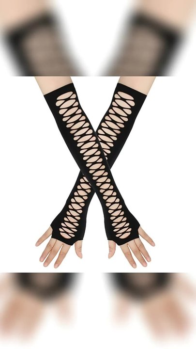 Fishnet Fingerless Long Gloves Leg Arm Cuff Party Wear Fancy Dress Dance Mesh Gloves