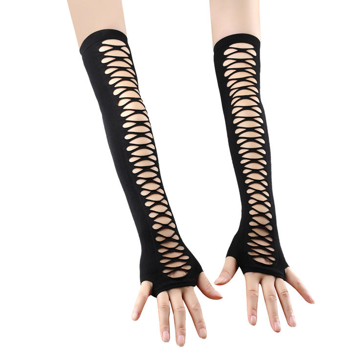 Fishnet Fingerless Long Gloves Leg Arm Cuff Party Wear Fancy Dress Dance Mesh Gloves