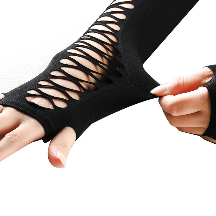 Fishnet Fingerless Long Gloves Leg Arm Cuff Party Wear Fancy Dress Dance Mesh Gloves