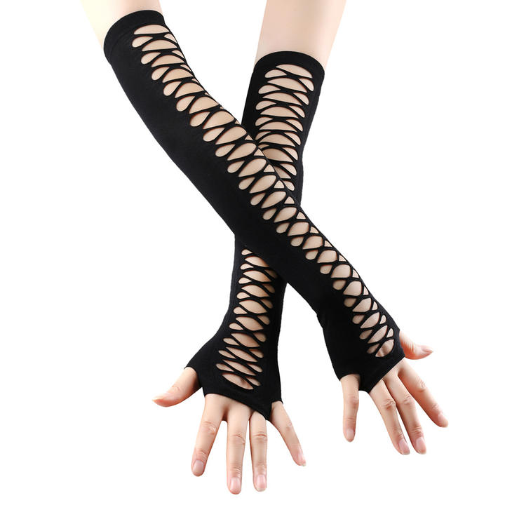 Fishnet Fingerless Long Gloves Leg Arm Cuff Party Wear Fancy Dress Dance Mesh Gloves