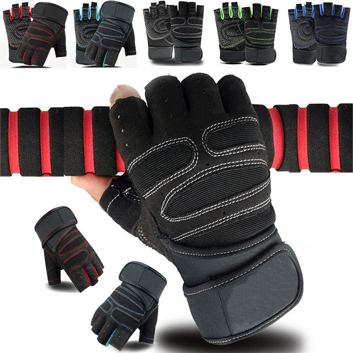 Fitness gloves for men and women anti slip wrist guards barbell riding sports equipment half finger gloves