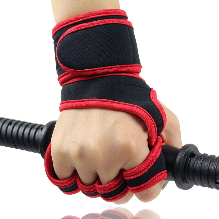 Fitness half Guide Body up Grip with dumbbell Male sports equipment wrist gloves Female hard pull barbell gloves