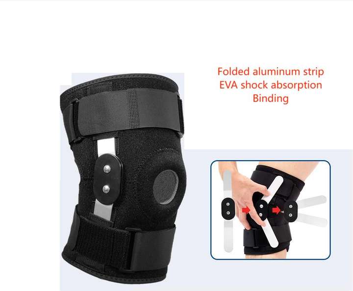 Fitness training knee protective support silicone shock absorbing pressure aluminum strip knee pads