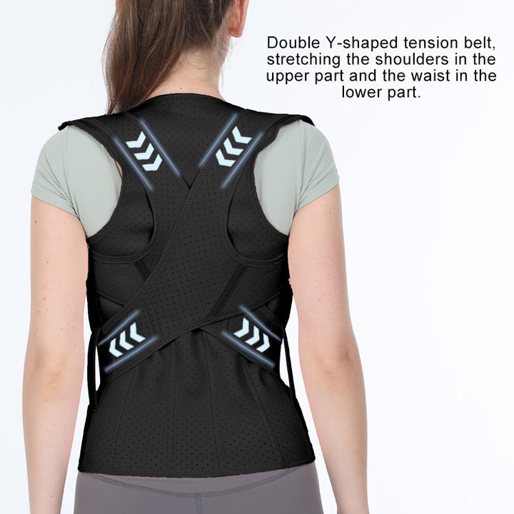 Fully Adjustable Support Brace | Improves Posture and Provides Lumbar Support Back Brace Posture Corrector