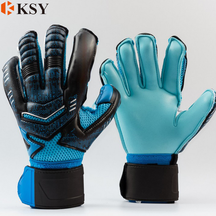 Goalkeeper Gloves with Finger Guard Football Goalkeepers Children Adult Gloves with heavy latex to protect fingers Manufacturer and Supplier
