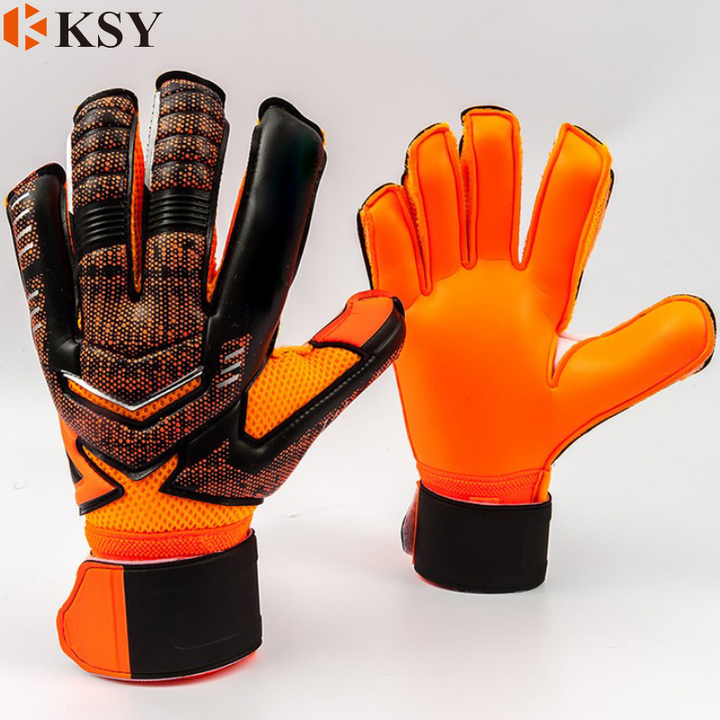 Goalkeeper Gloves with Finger Guard Football Goalkeepers Children Adult Gloves with heavy latex to protect fingers Manufacturer and Supplier