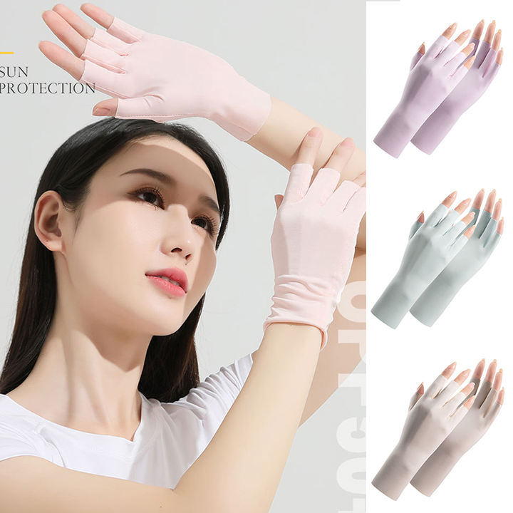 Half Fingers Gloves Anti Uv Radiation Protection Gloves Thin Fingerless Mitten Outdoor Driving Sunscreen Mittens Contract Manufacturing Trade