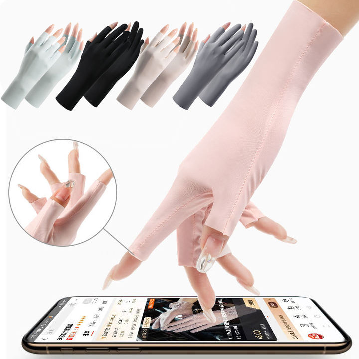 Half Fingers Gloves Anti Uv Radiation Protection Gloves Thin Fingerless Mitten Outdoor Driving Sunscreen Mittens Contract Manufacturing Trade