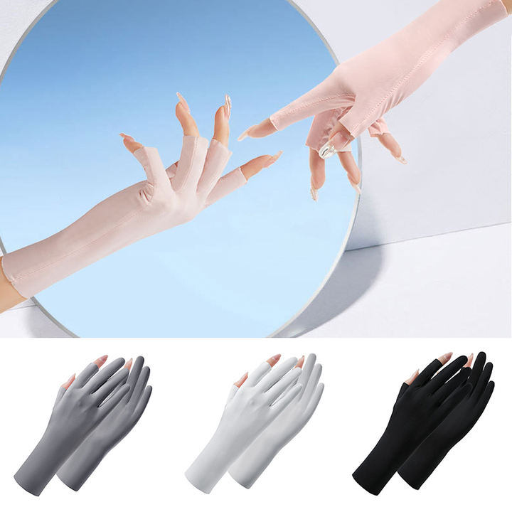 Half Fingers Gloves Anti Uv Radiation Protection Gloves Thin Fingerless Mitten Outdoor Driving Sunscreen Mittens Contract Manufacturing Trade