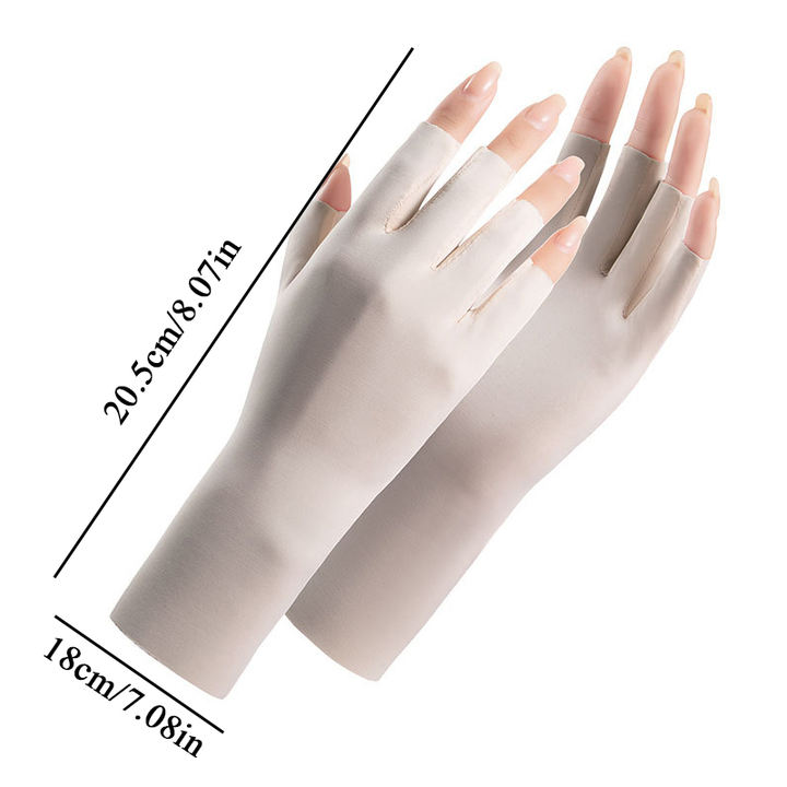 Half Fingers Gloves Anti Uv Radiation Protection Gloves Thin Fingerless Mitten Outdoor Driving Sunscreen Mittens Contract Manufacturing Trade