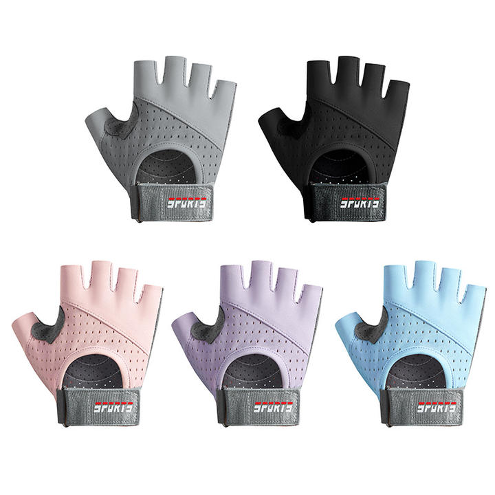 Half-finger sports gloves yoga fitness gloves Outdoor sports  women breathable exercise gloves