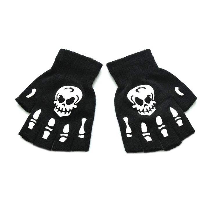 Halloween Horror Claw   Bone Skeleton Goth Anti Skid Rubber Non Slip Racing Riding Cycling Touch Screen Sports Winter Gloves Wholesale Factory Customization