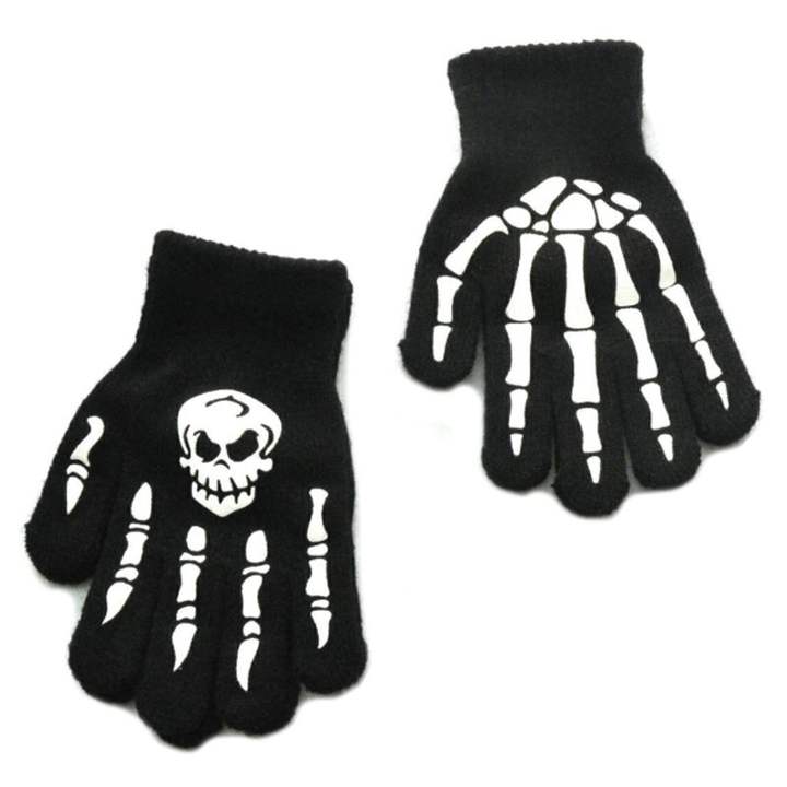 Halloween Horror Claw   Bone Skeleton Goth Anti Skid Rubber Non Slip Racing Riding Cycling Touch Screen Sports Winter Gloves Wholesale Factory Customization