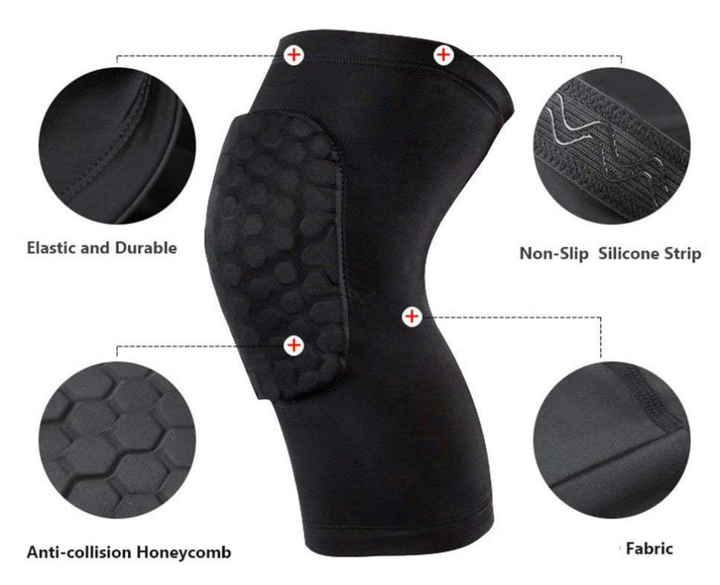 High Quality 1PC Honeycomb Basketball Knee Pads Short Design Compression Leg Sleeves Kneepad Volleyball Protector Brace Support Wholesale Trade Supplier Innovation