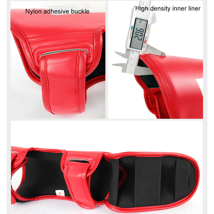 High Quality Leather Shin Guards Boxing Leg Protector Muay Thai Mma Kick Boxing Foot Guards