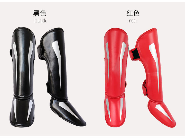 High Quality Leather Shin Guards Boxing Leg Protector Muay Thai Mma Kick Boxing Foot Guards