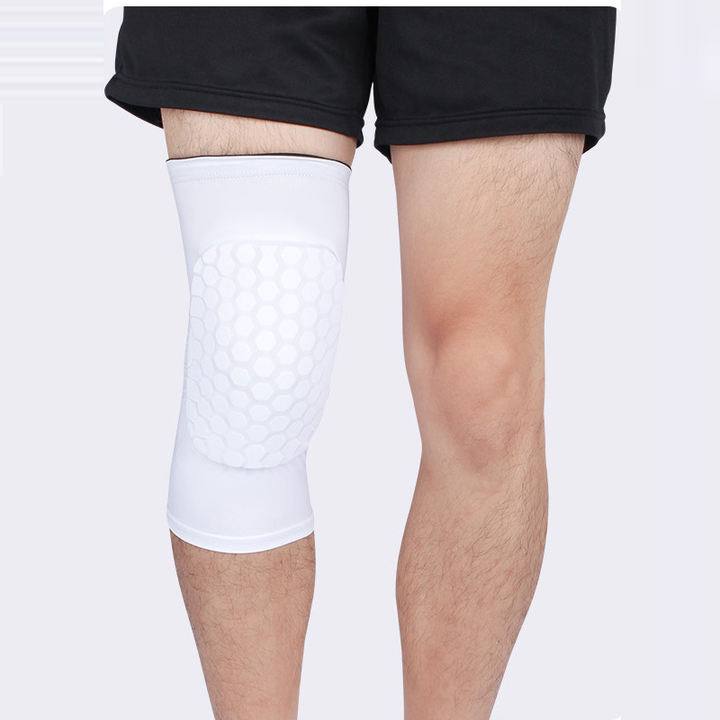 High elastic Honeycomb protection pad long leg compression sleeve basketball knee brace