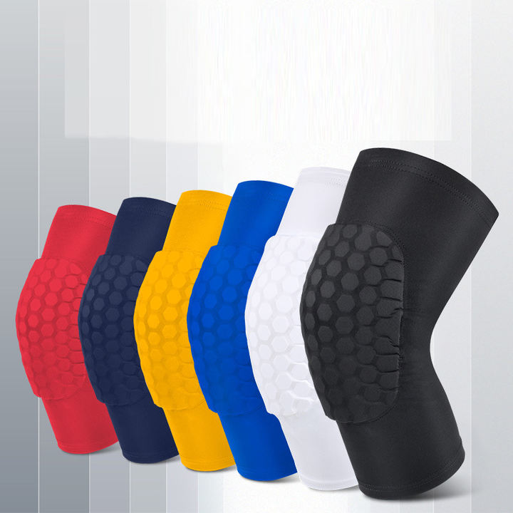 High elastic Honeycomb protection pad long leg compression sleeve basketball knee brace