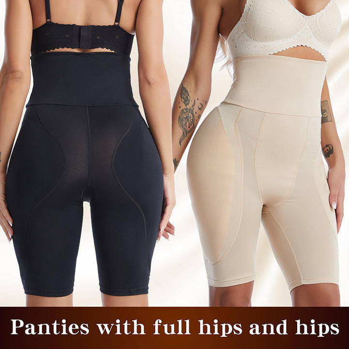 High-waisted flat Angle belly compression pants sponge cushion butt and hip and hip lift pants Shapering body tight briefs