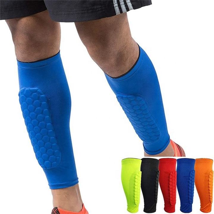 Honeycomb Football Leg Strap Brace Support Pads Calf Compression Sleeve Soccer Shin Guard Direct Trade Wholesale