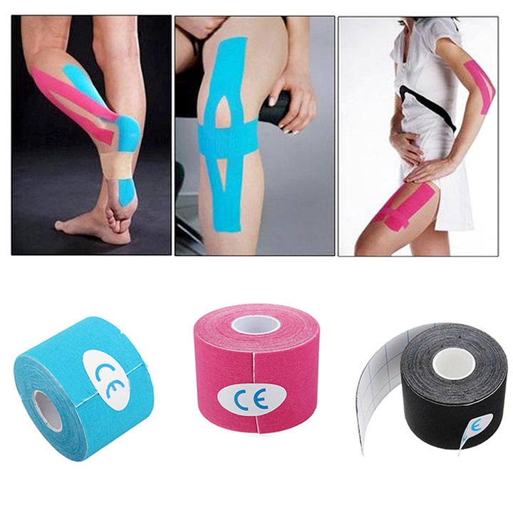 Hot sale Kinesiology Tape Muscle Bandage Sports Cotton Elastic Adhesive Strain Injury Tape Knee Muscle Pain Relief Stickers Wholesale Factory Customization